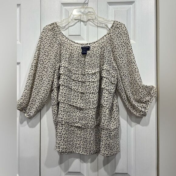 Max Edition heart ruffle print blouse size - Picture 6 of 7